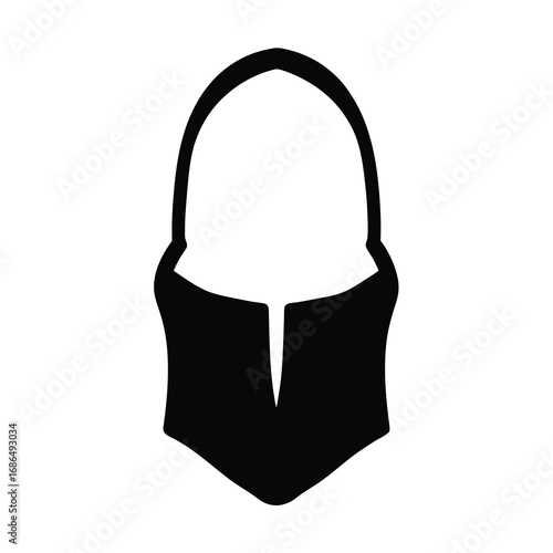 Abstract black and white minimalist illustration of a simple, elegant sleeveless top