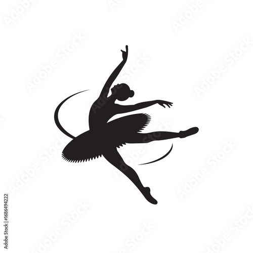 Silhouette of a Ballerina in a Graceful Dance Pose