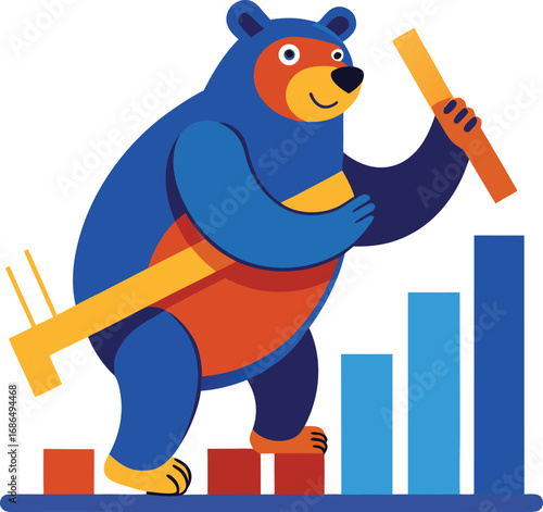Vector of Bear Crushing Bar Chart