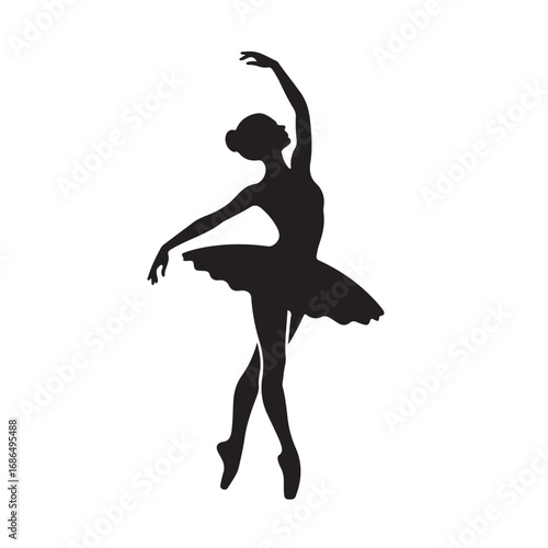Silhouette of a graceful ballerina in a classic pose