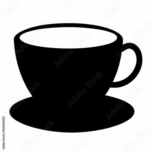 Elegant silhouette of a teacup with saucer evoking relaxation and comfort