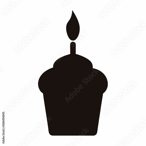 A delightful cupcake with a flickering candle illuminating a special occasion