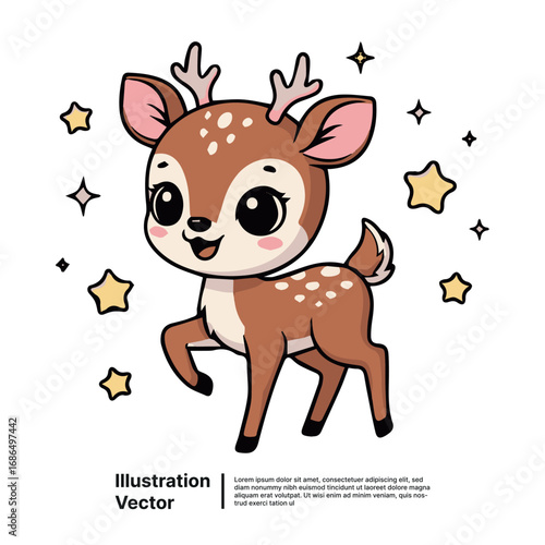 Adorable Baby Deer Cartoon Illustration