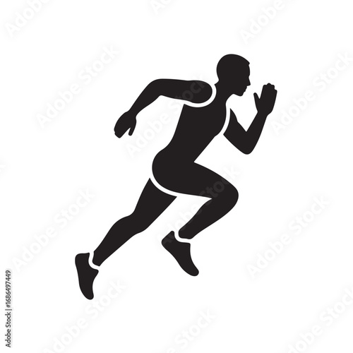 Silhouette of a runner in motion, symbolizing speed and athleticism