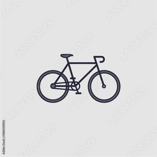 Simple illustration of a bicycle, featuring wheels, frame, handlebars, and seat, on a plain background.