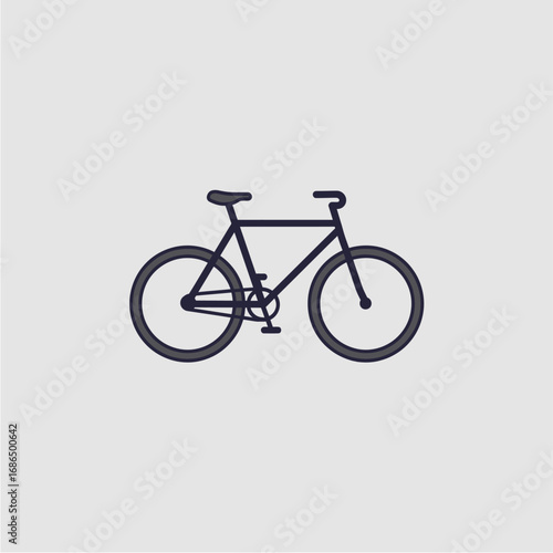 Simple, stylized illustration of a bicycle, showcasing its frame and components.