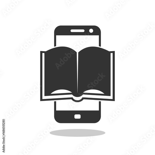E book icons isolated on white background with shadow