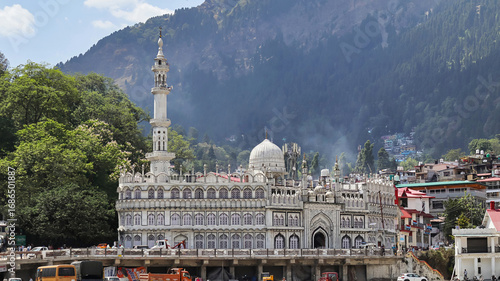 Majestic view of a Mosque beside Naini Lake, located in Nainital, Uttarakhand, India.