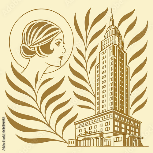 Luxury Golden Wallpaper with Art Deco Pattern, Elegant Vector Background