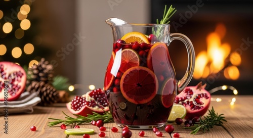 Festive Holiday Cranberry Orange Sangria Drink