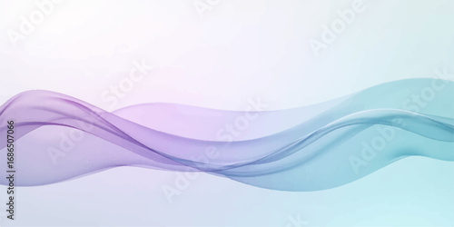 Abstract digital illustration of flowing blue waves on a light background