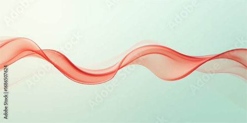 Red waves flow in an abstract pattern, creating a vibrant backdrop for a card or web template
