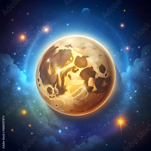 moon in sky at night background asset game 2d futu