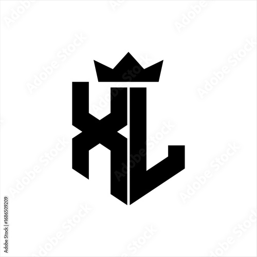 XL Vector image of a shield with a sharp geometric style and a pointed crown