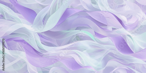 Abstract flowing purple silk and satin with a smooth, soft texture and luxurious wave pattern