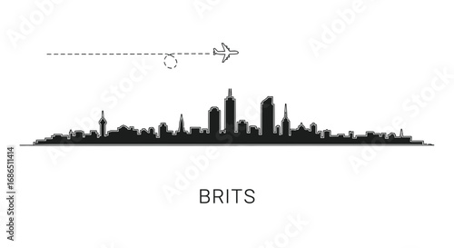 Brits South Africa City Skyline A Modern Vector Silhouette for Travel and Business