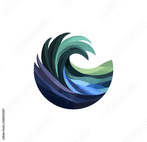 Abstract colorful wave design