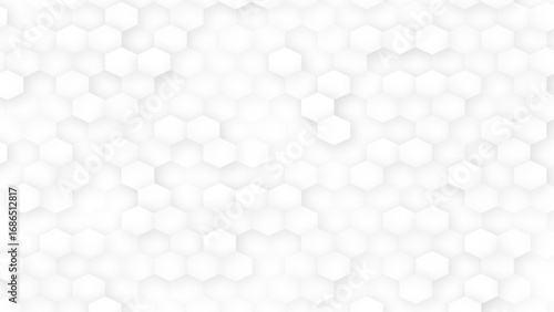 Black honeycomb on a white background. Seamless texture. Isometric geometry. 3D illustration