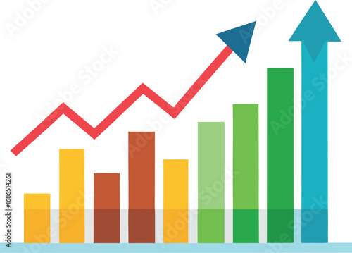 Free Download Vector Illustration Of Stock Chart With Upward - GFXLoad