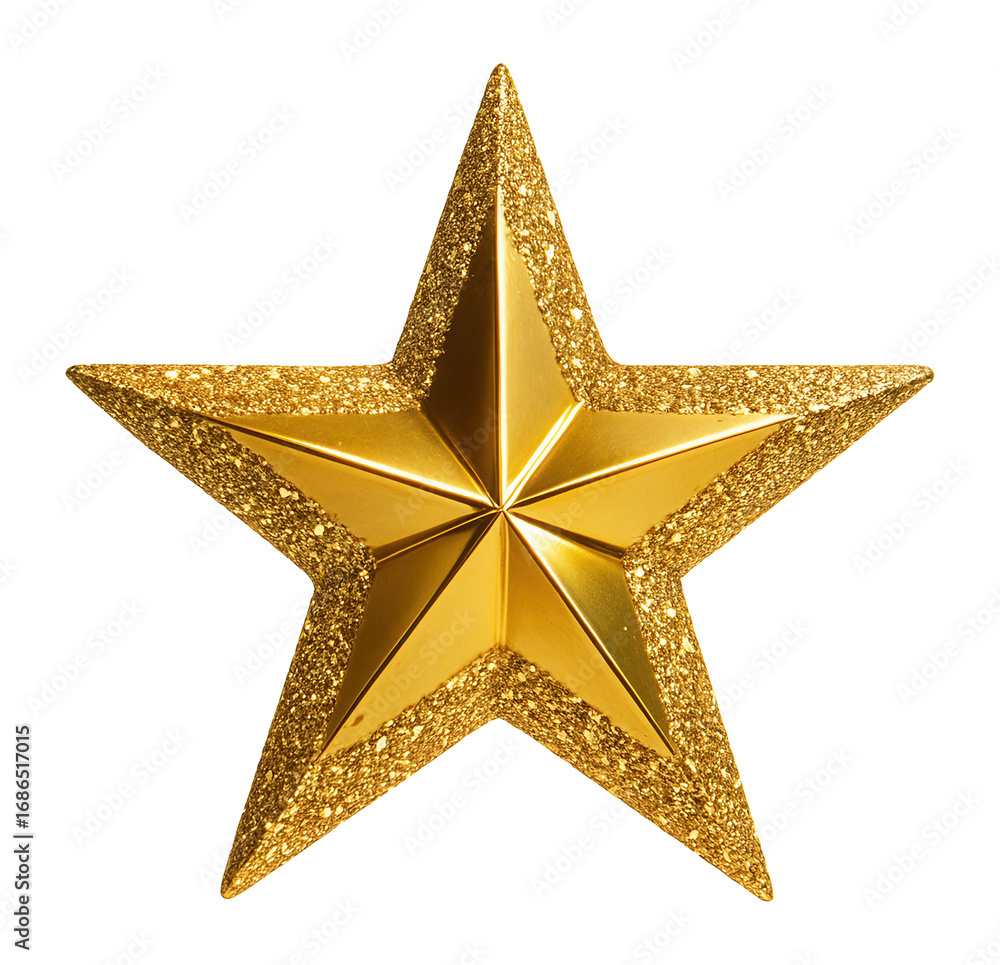 Fototapeta premium Gold star with glitter accents