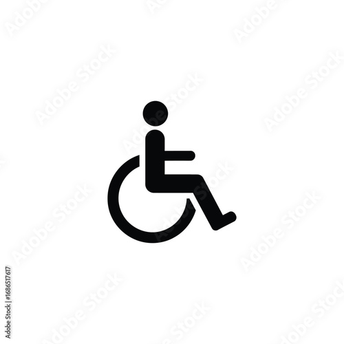 The silhouette of a person in a wheelchair represents accessibility, disability awareness, and inclusivity for people with mobility challenges