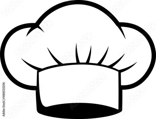 Cheif hat outline  silhouette vector flat illustration design.