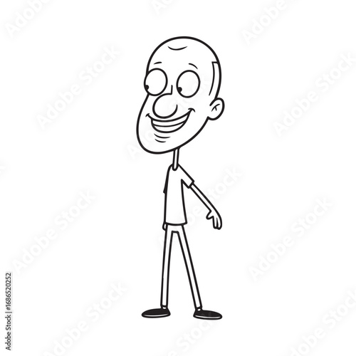 Handsome Man Black and White Illustration Vector Image Male Portrait Fashion Sketch Line Art Design