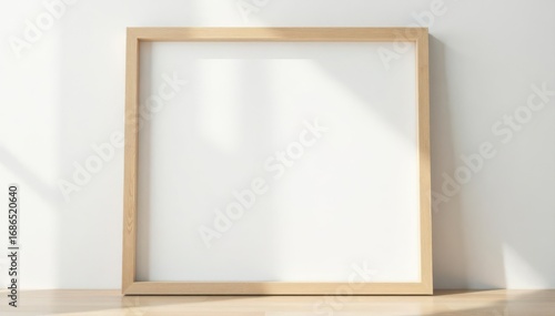 Simple, unfinished wood frame against white wall , home, object, wooden