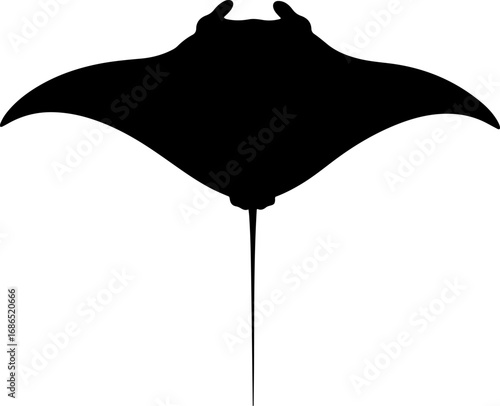 Manta ray silhouette vector flat illustration design.