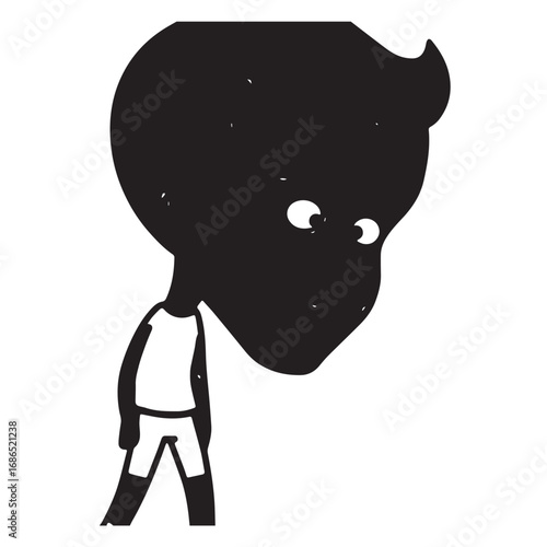 Handsome Man Black and White Illustration Vector Image Male Portrait Fashion Sketch Line Art Design