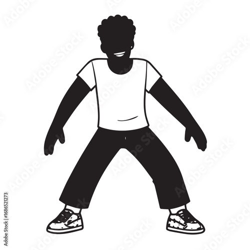 Handsome Man Black and White Illustration Vector Image Male Portrait Fashion Sketch Line Art Design