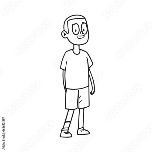 Handsome Man Black and White Illustration Vector Image Male Portrait Fashion Sketch Line Art Design