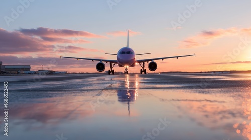 Airplane Sunset Runway - Aviation, Airport, Travel, Jet