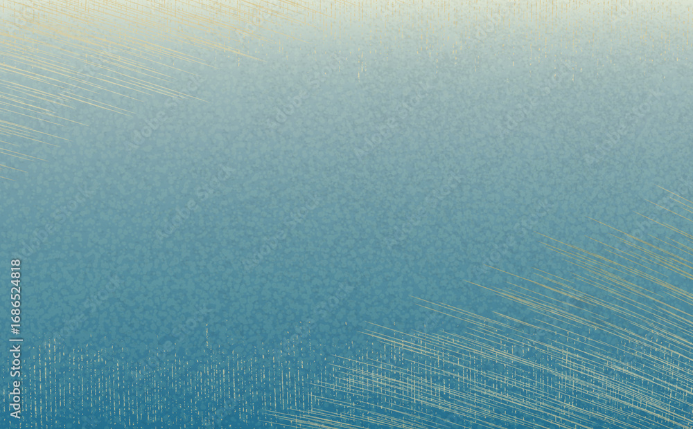 Obraz premium 和紙に金箔のあしらいがある青い背景テクスチャ_和風の年賀状はがきサイズ