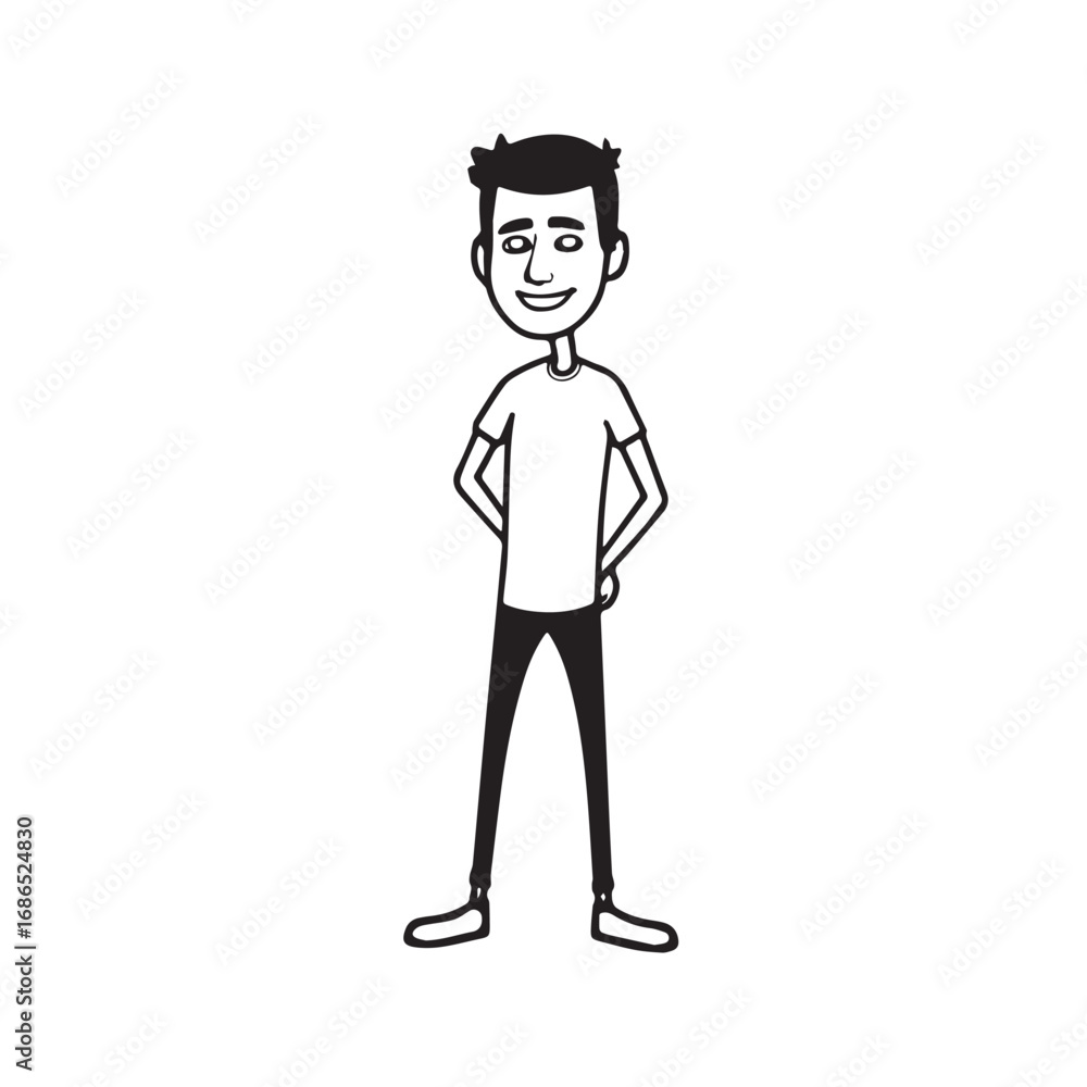 Handsome Man Black and White Illustration Vector Image Male Portrait Fashion Sketch Line Art Design Handsome Man Black and White Illustration Vector Image Male Portrait Fashion Sketch Line Art Design