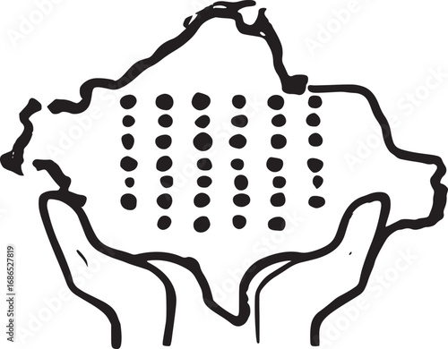 "World Braille Day Global Symbol – Map with Braille Dots Promoting Accessibility, Literacy and Inclusion"