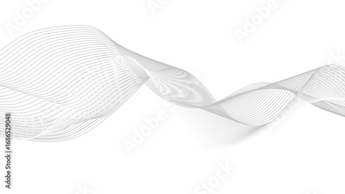 Abstract wave element for design. Digital frequency track equalizer. Creative line art. Grey waves with lines. Vector waves. Curved wavy line, smooth stripe.
