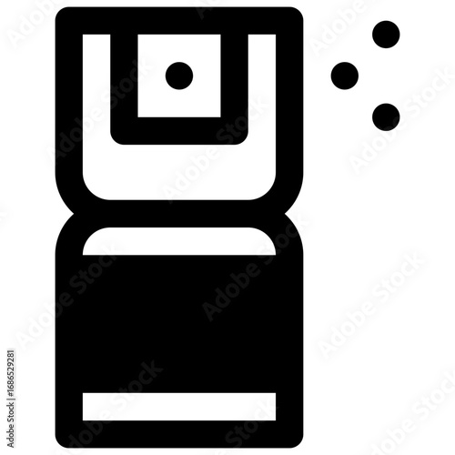 Pepper spray. Outlined stroke vector icon with black-filled details.
