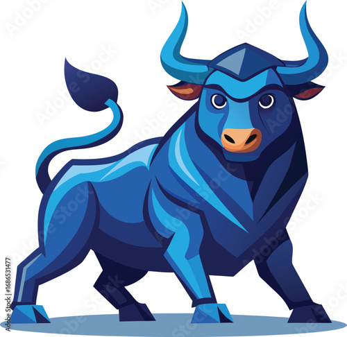 Wall Street Bull Sculpture Vector Style