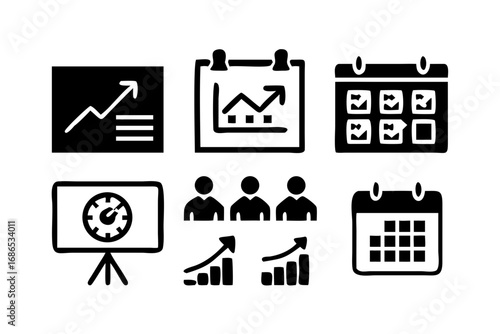 Business and finance icons for presentations