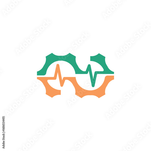 Interlocking Gears Pulse Health Logo