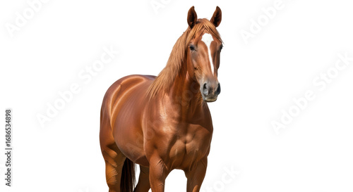 Bild auf Leinwand Isolated Majestic Chestnut Horse