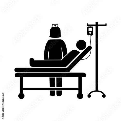 silhouette of a nurse and patient