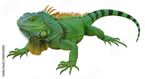 Isolated Green Iguana