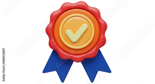 Isolated Approval Check Mark Badge