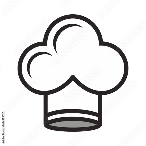 Modern chef hat with cloud outline logo design for cloud kitchen, food delivery, online restaurant branding and culinary business