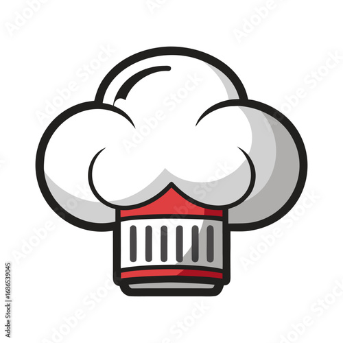 Modern chef hat with cloud outline logo design for cloud kitchen, food delivery, online restaurant branding and culinary business