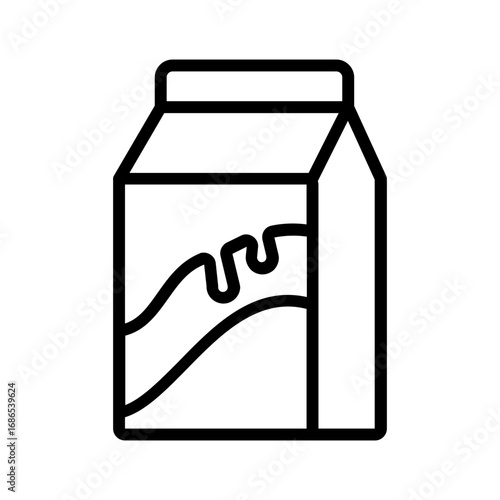 Vector black line icon for Milk
