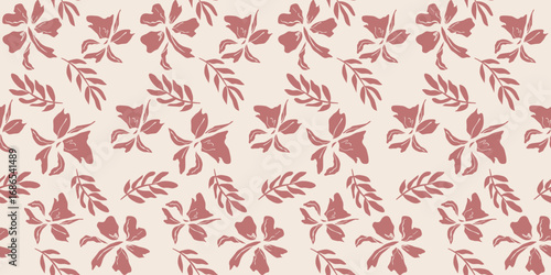 Floral wallpaper, seamless vector with vintage ornament design, hand drawn flowers, background, wallpaper, winter fabric, warm, pattern, abstract.