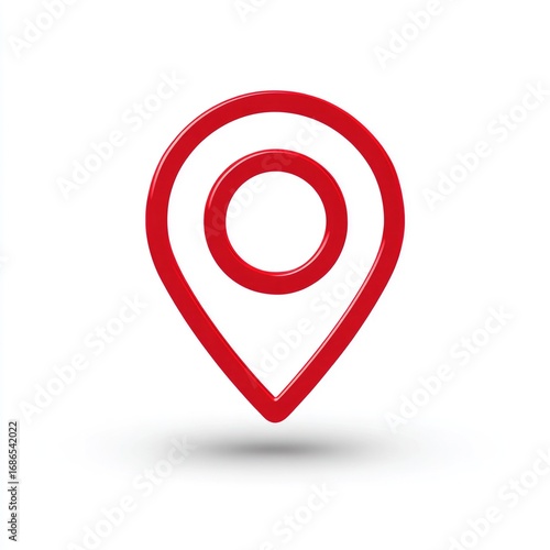 Free Download Red 3D location pin icon on white - GFXLoad